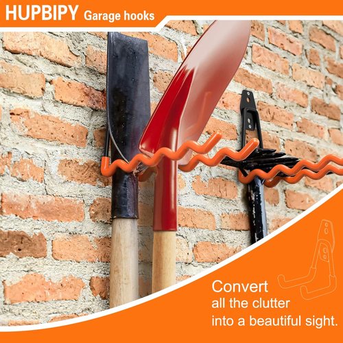 HUPBIPY Heavy Duty Garage Hooks - 7.7-Inch Wall Mounted Tool Organizer | Perfect for Ladders, Bikes & More