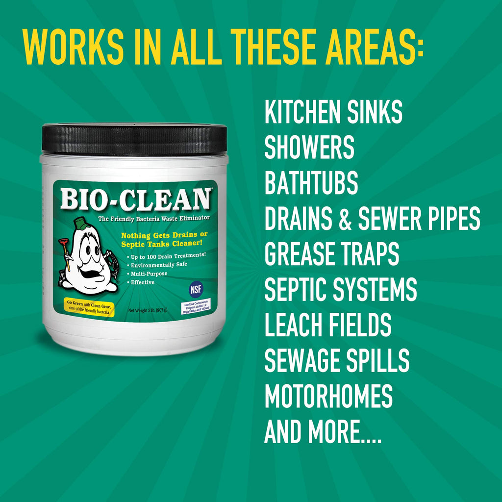 Bio-Clean Ultimate Drain Cleaning Kit Cleans Drains- Septic Tanks - Grease Traps All Natural and 100% Guaranteed No Caustic Chemicals! Removes fats Oil and Grease, Completely Cleans Your System.