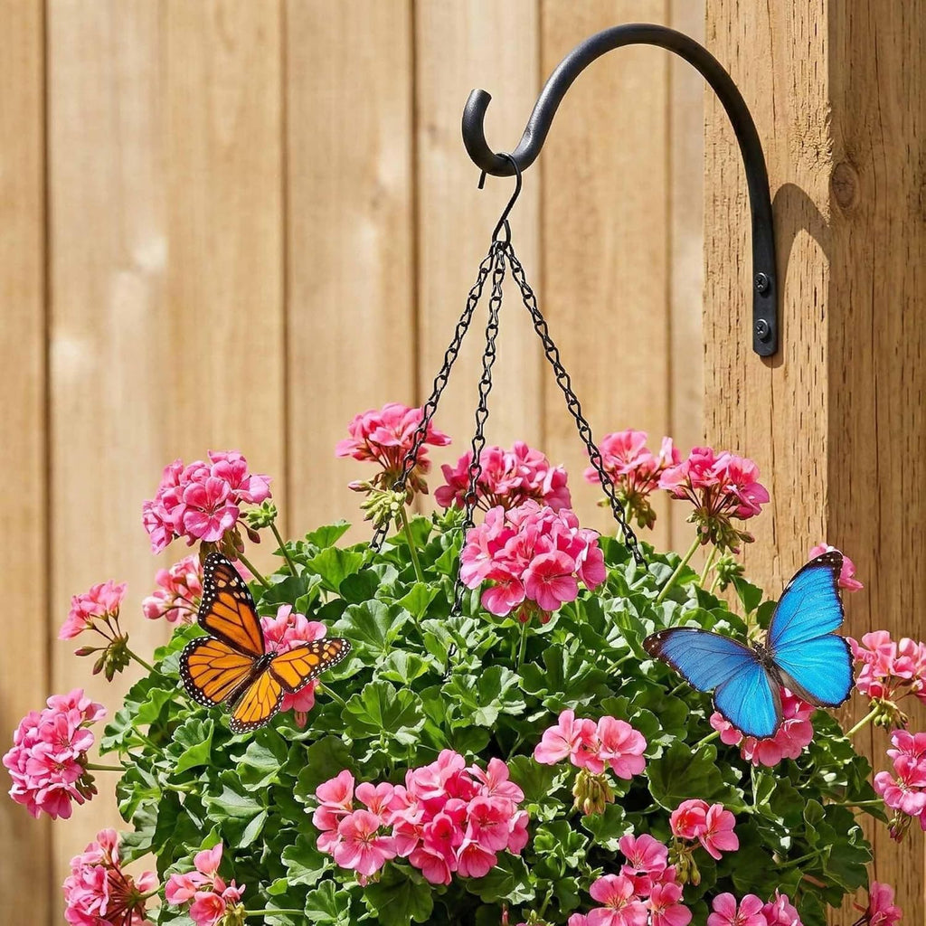 Qiang Ni Hanging Plant Bracket Hooks - 5.5 Inch Rust-Resistant Wall Planters | 2 Piece Set for Outdoor Decor