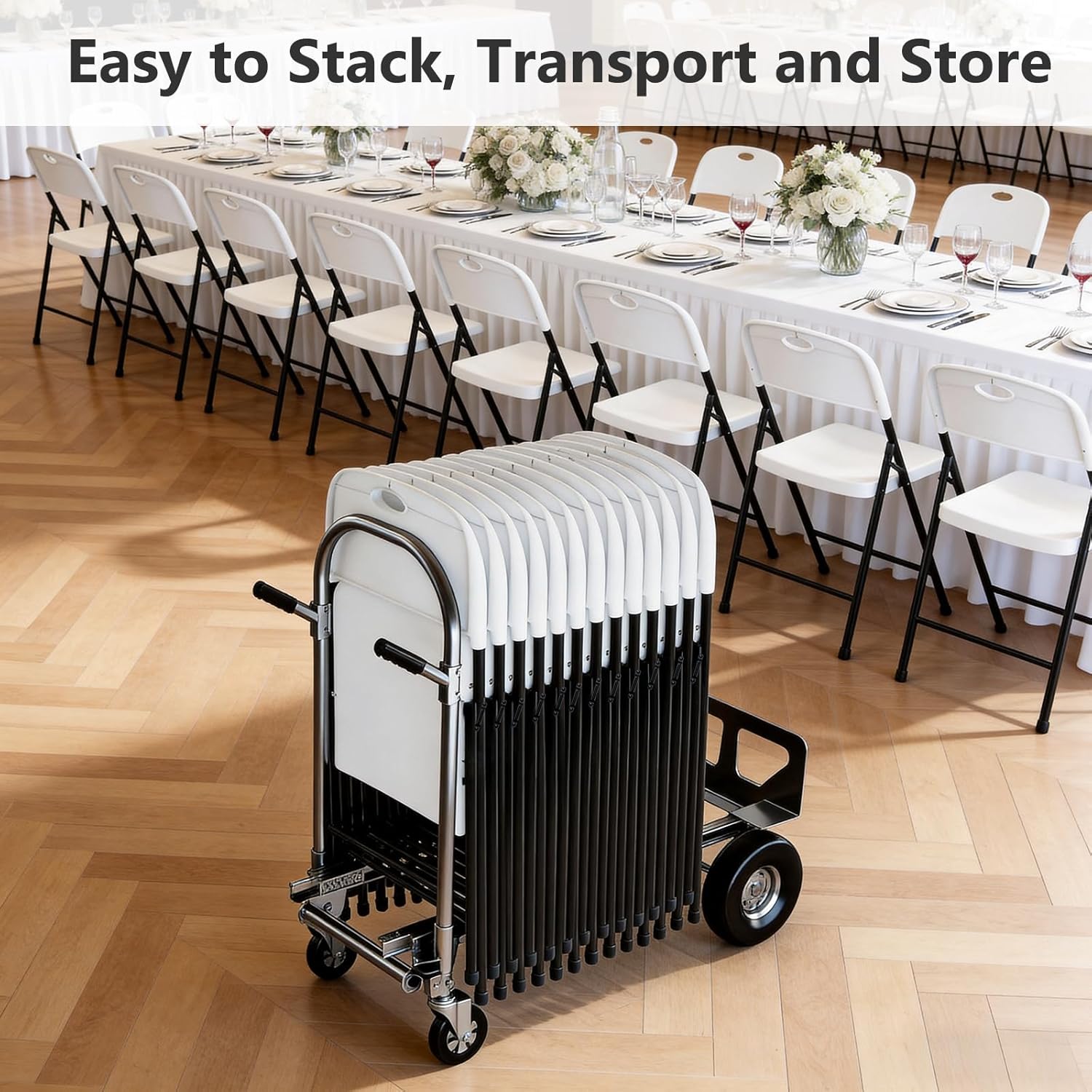 Plastic Folding Chairs 4-Pack - Sturdy Metal Design | Heavy-Duty 350 lbs Capacity for Indoor & Outdoor Use