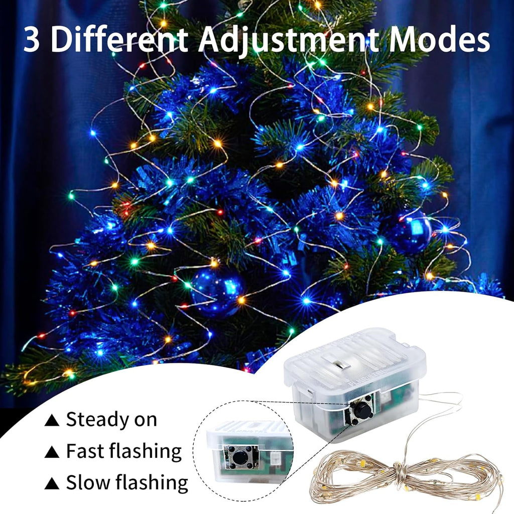 Skiennix 50 Pack Fairy Lights - 7Ft 20 LED Twinkle String Lights | Battery Operated & Waterproof for Mason Jar Decor, Parties & Weddings