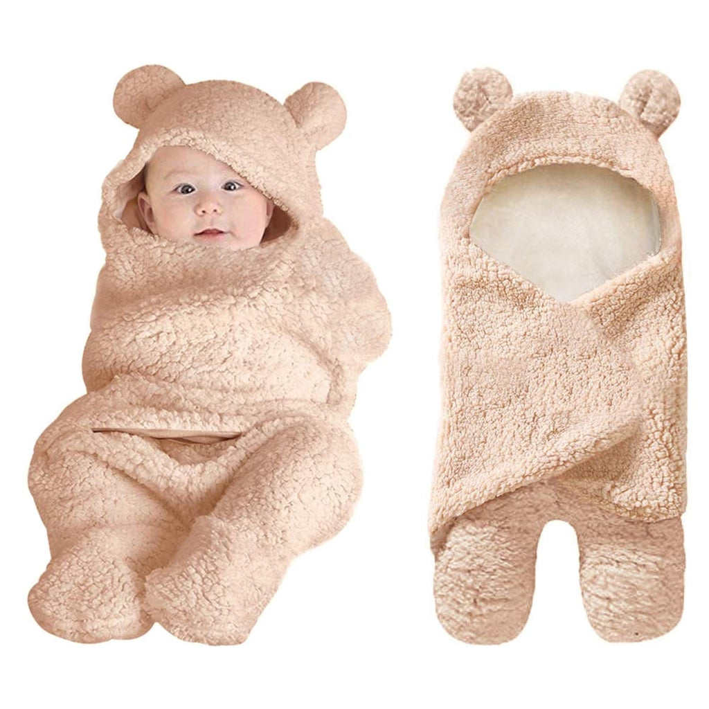 XMWEALTHY Plush Swaddle Blanket for Newborns | Soft Brown Baby Blanket for Comfort