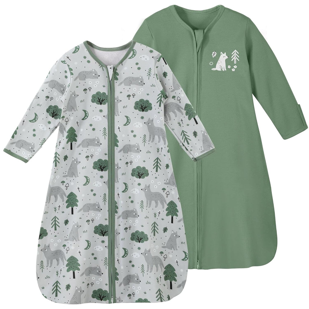 Yoofoss Baby Sleep Sack - 100% Cotton Long Sleeve Wearable Blanket | 0.5 Tog for Infants 6-12 Months