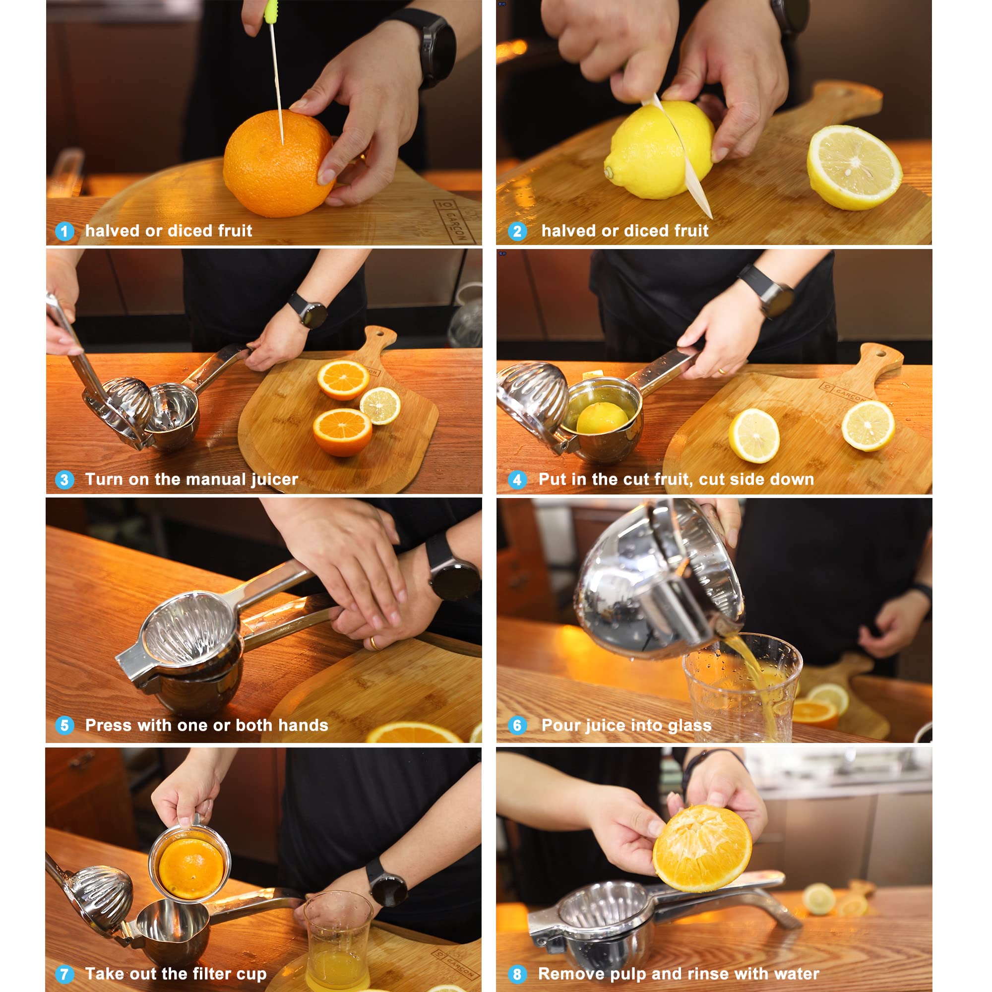 Miscedence Large lemon squeezer, Manual Juicers stainless steel citrus juicer All Size Fruits Can Squeeze Juice, Large Yield, Suitable For Lemons, Oranges, Pomegranates, Grapes