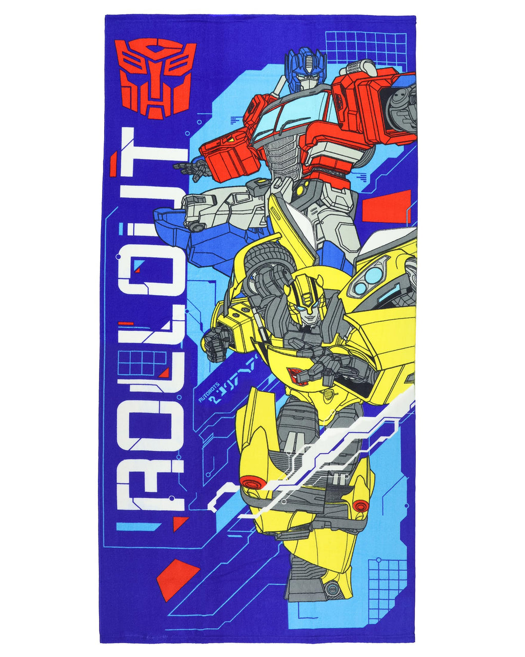 Northwest Transformers Beach Towel Optimus Prime and Bumblebee Roll Out 30"x60"