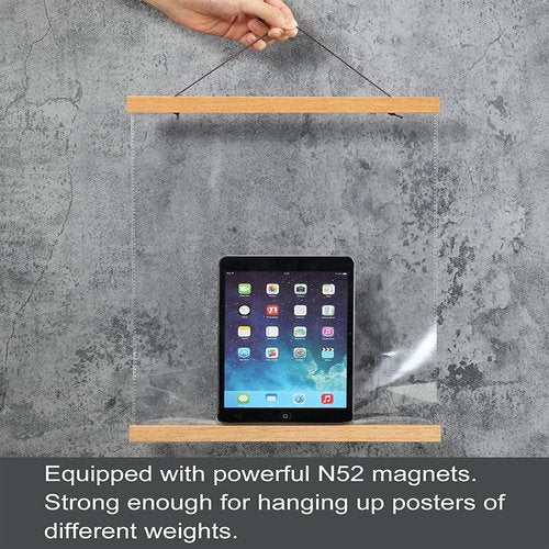 FALAMON Magnetic Poster Hanger Frame - 3 Pack Teak Wood | Fits 20x20, 20x28, 20x30 Posters & Art