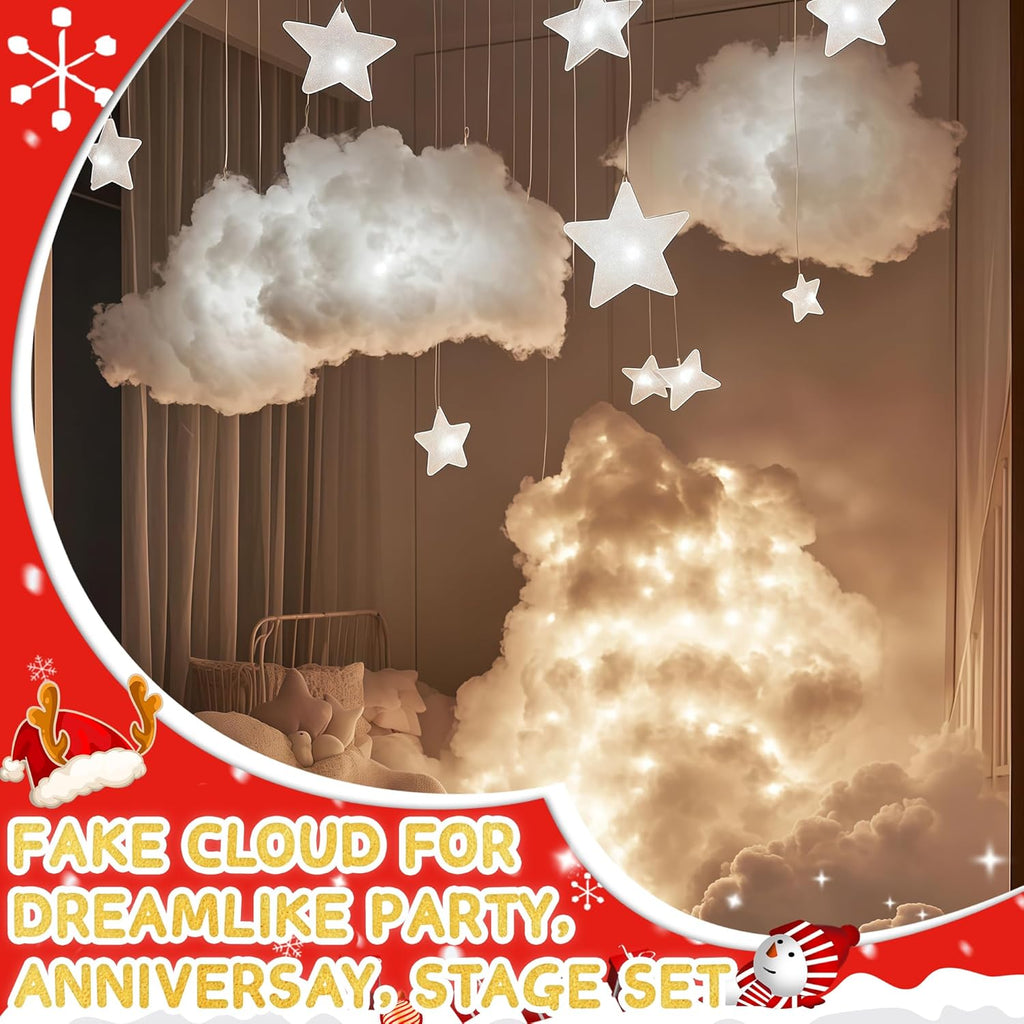 YUNAI Artificial Snow Decorations - Fluffy Cotton Stuffing for Crafts | 500g/17.64oz for Winter Decor