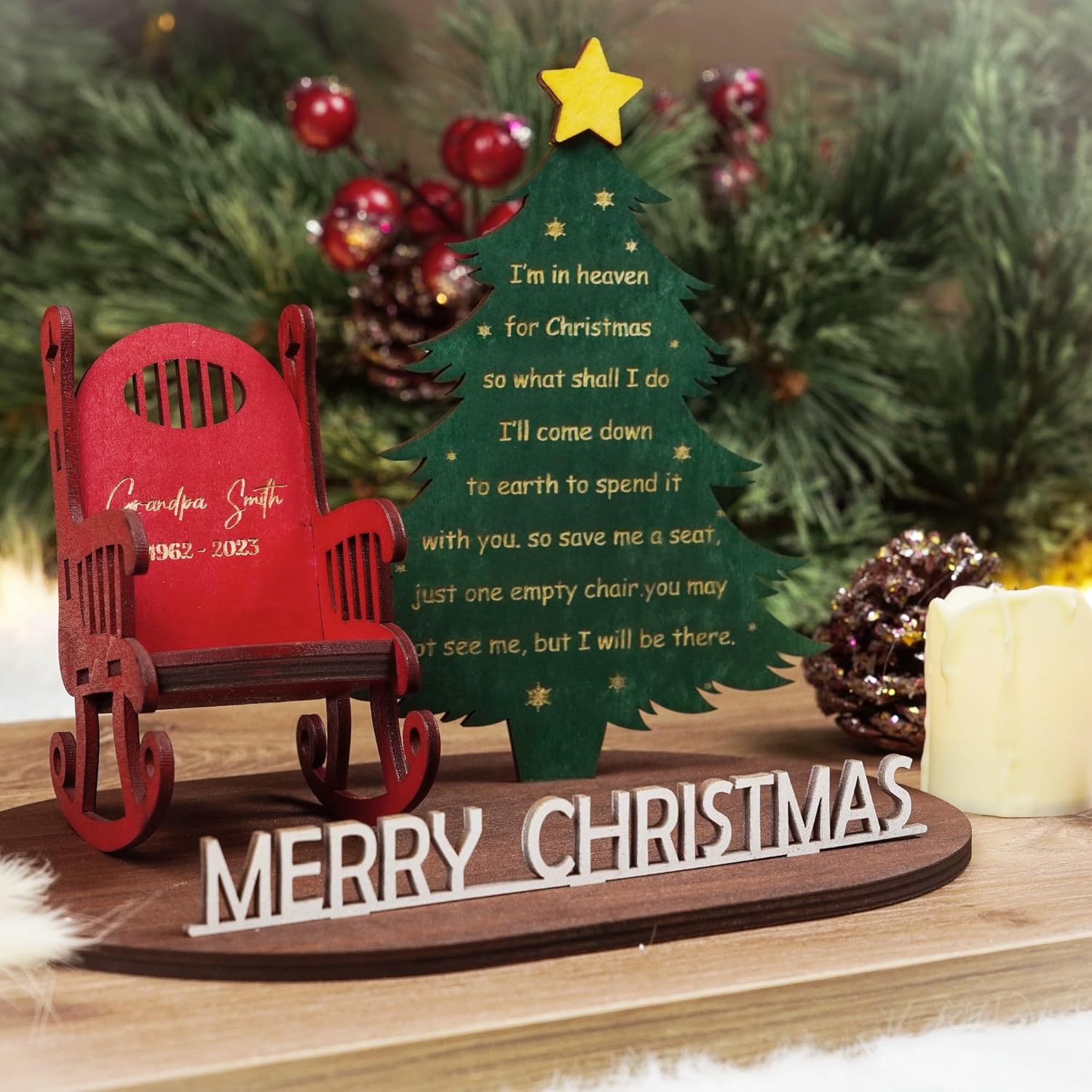 Regine Switzerland Memorial Candleholders - Personalized Rocking Chair Design | Tribute to Loved Ones