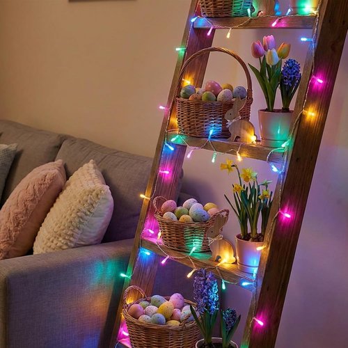30 LED Easter String Lights - 11.5Ft Pastel Battery Mini Lights with 8 Modes & Timer | Waterproof Fairy Lighting for Outdoor & Indoor Decor
