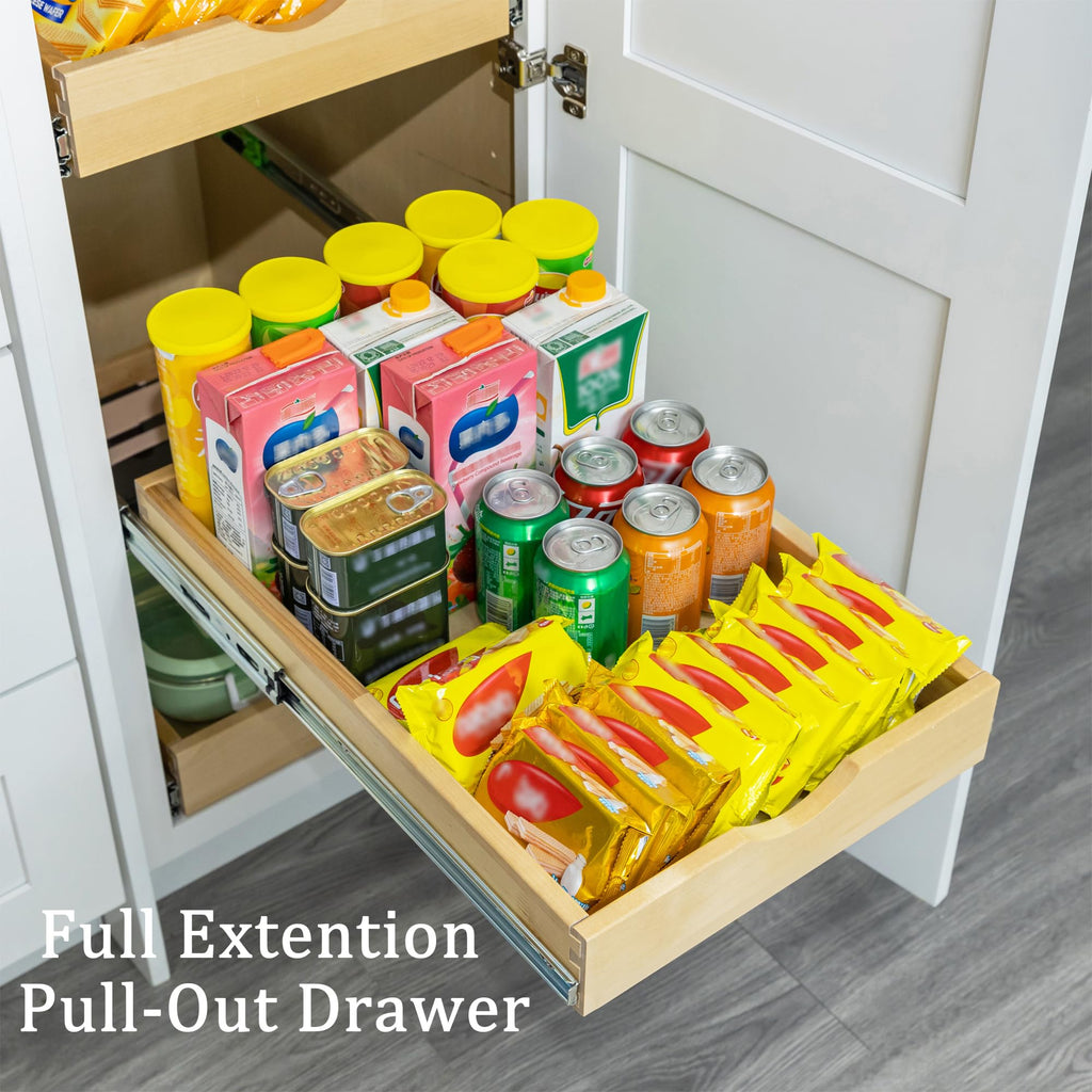 ALINE FURNITURE Pull Out Drawers for Cabinets Wood, 29" W X 21" D Slide Out Drawers for Kitchen Cabinets, Pull Out Shelves, Roll Out Drawer for Pantry Cabinet Organizer