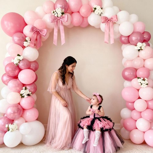 16 Pcs Pink Bow Wall Decor, Coquette Ribbon Bows Hanging Decorations for Girls Room, Nursery, Birthday Party, Baby Shower, Wedding Backdrop and Aesthetic Room Decor