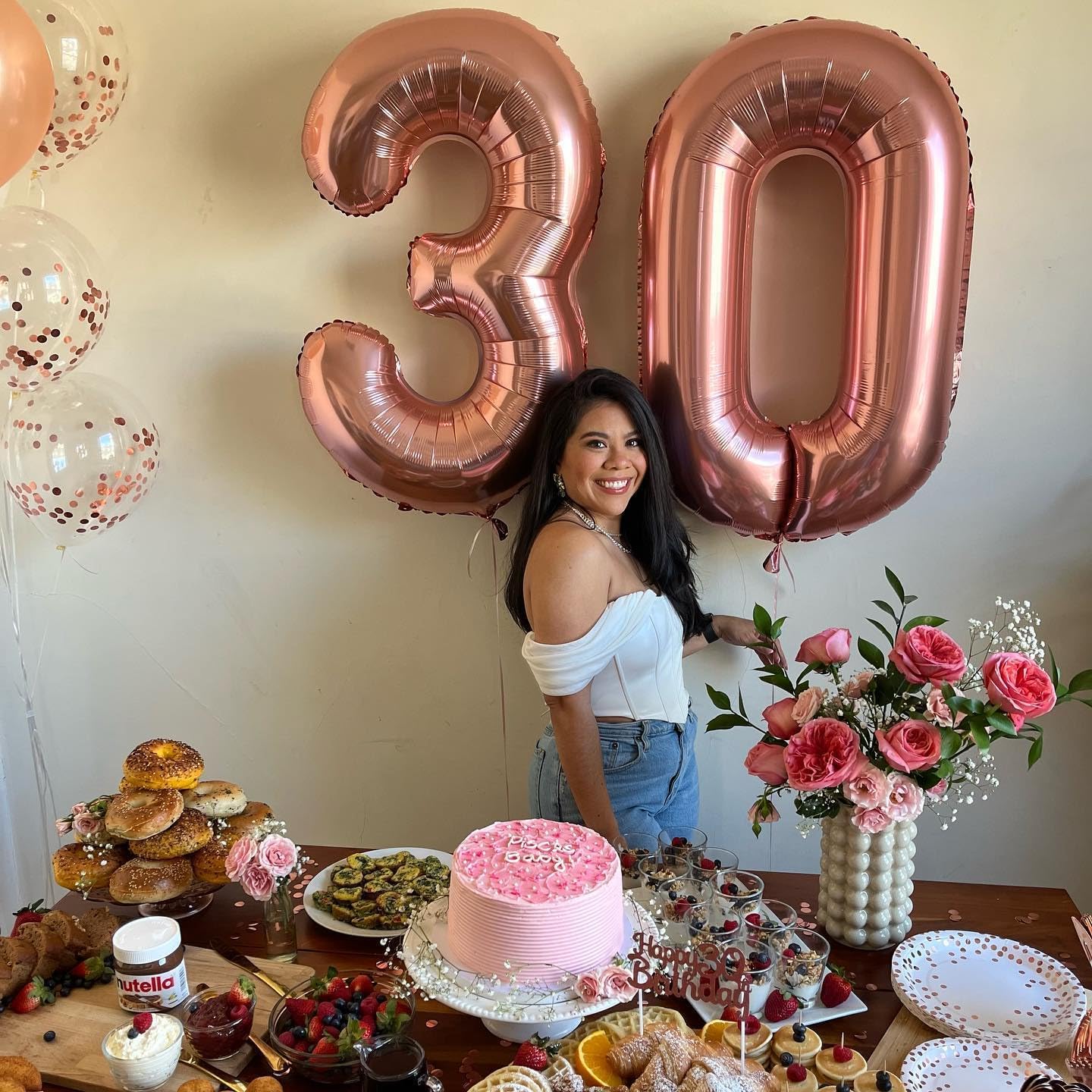 Rose Gold Number Balloons - 40 Inch 0 Balloon for Birthday Celebrations | Party Supplies for All Ages