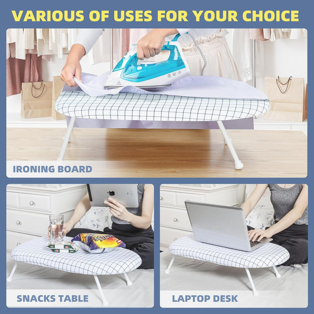 Storage Maniac Tabletop Ironing Board - Extra Wide Portable Design with Cotton Cover | Ideal for Sewing & Crafts
