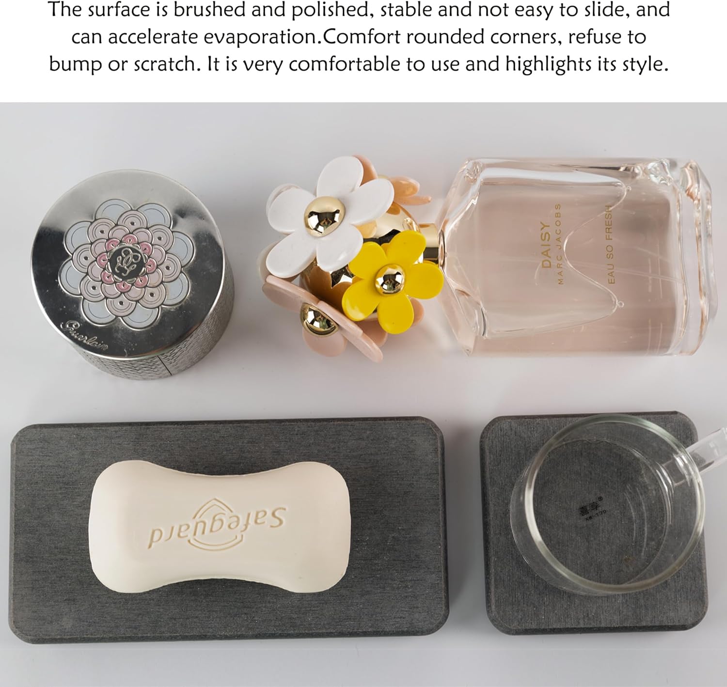 NiuYichee Diatomite Coasters Set of 4 - Water Absorbent Kitchen & Bathroom Trays for Soaps & Plants