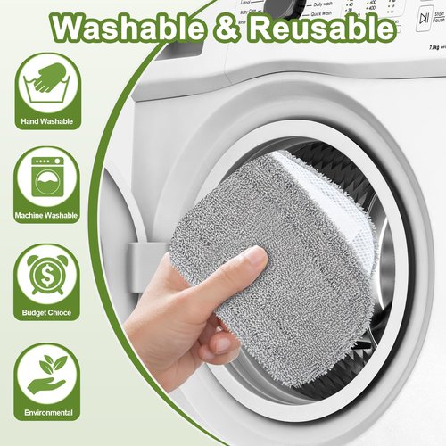 Nicemiya 6 Packs Steam Mop Pads Compatible with GorFanty GF-6610B/GF-6610, Neugo NE033/NE033M & Mxnsewr Steam Mop, Washable & Reusable Replacement Microfiber Cloth