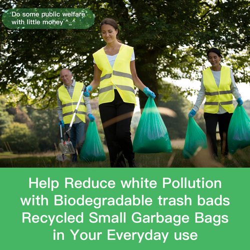 2.6 Gallon Mini Compostable Trash Bag - Small Garbage Bags For Bathroom Can Blue 100 Count 10 Liter Biodegradable Unscented Waste Basket Liners Bathroom Kitchen Office Strong Thick Inwaysin