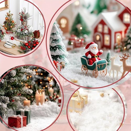 Flocking Powder - 100g Velvet Fibers for Christmas Crafts, Nail Art & DIY Decorations | White
