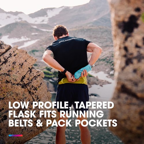 HydraPak PocketFlask 500ml - Compressible, Low Profile Soft Flask Water Bottle, Ideal Fit for Run Belts and Form Fitting Pockets with Locking Cap (500ml/17oz)