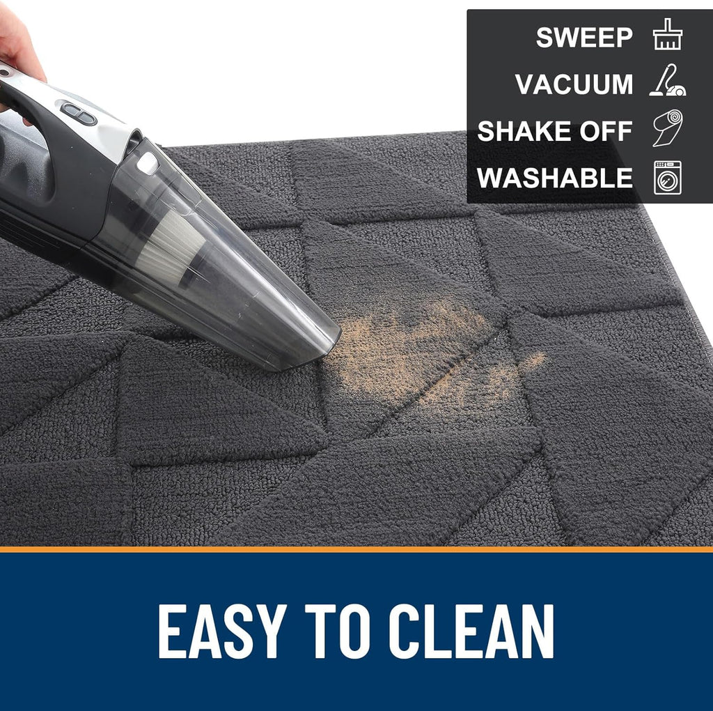OLANLY Indoor Door Mat - Non-Slip, Absorbent & Dirt-Resistant | Washable Low-Profile Entry Doormat (32x20 inches, Dark Grey)