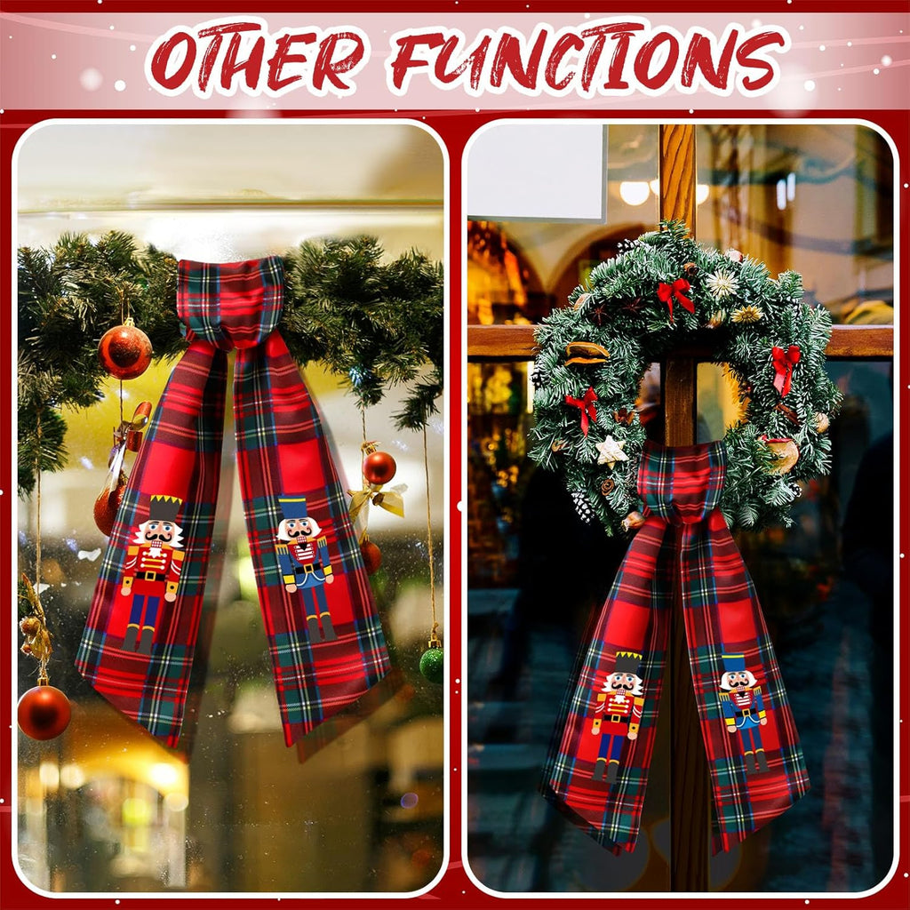 Monogrammed Wreath Sash by [Brand Name] - Elegant Satin Ribbon for Indoor/Outdoor Decor | Red & Black