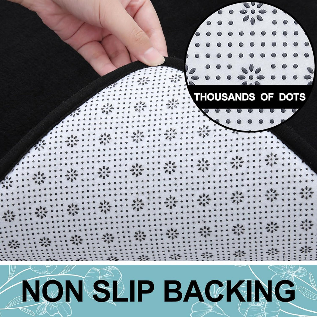 Smiry Memory Foam Bath Mat - Extra Soft, Absorbent, Non-Slip Bathroom Carpet | 30x20, Black