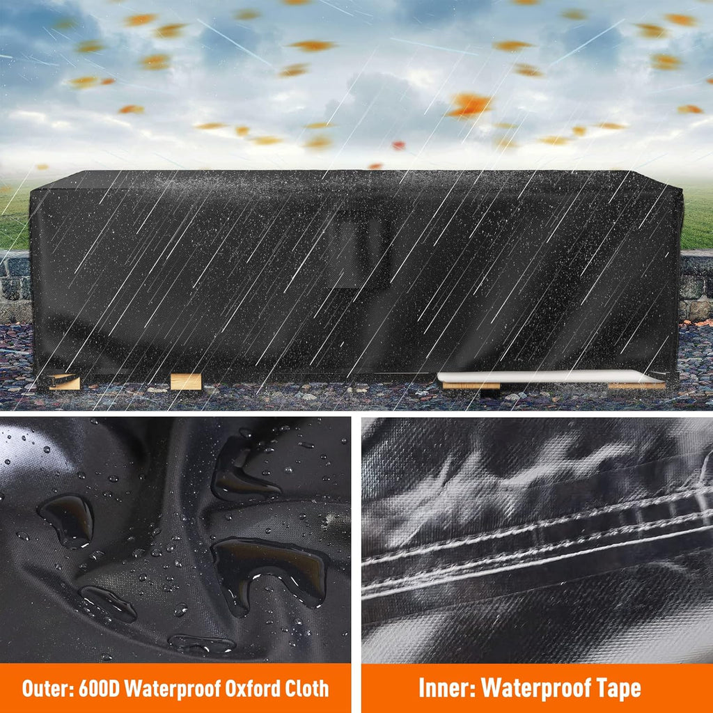 Ruimoy Outdoor Furniture Cover - Heavy-Duty Waterproof Protection for Tables & Chairs | 102" L x 74" W x 27.5" H