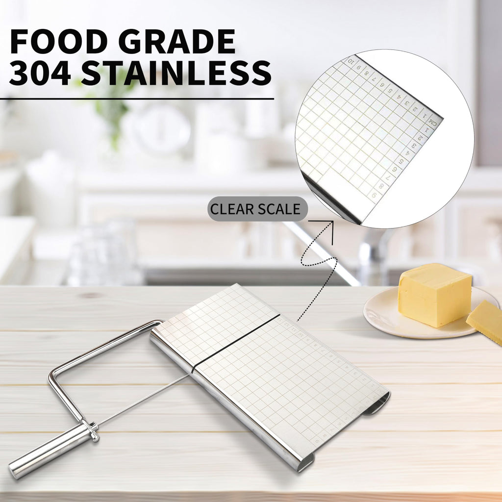 Bectyton Stainless Steel Cheese Slicer, Cheese Slicers for Block Cheese, Cheese Cutters for Block Cheese