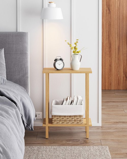 TUTOTAK Small Side Table, Narrow End Table, Skinny Sofa Table, Slim Nightstand, Couch Table, Living Room, Bed Room, Natural TB01BN062