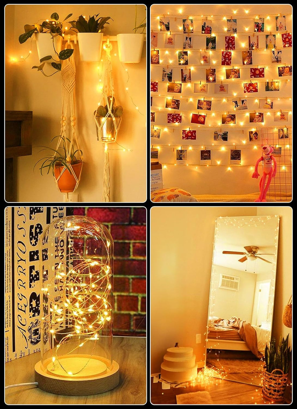 Minetom 66Ft Battery Operated Fairy Lights - 200 LED Waterproof String Lights for Indoor/Outdoor Decor