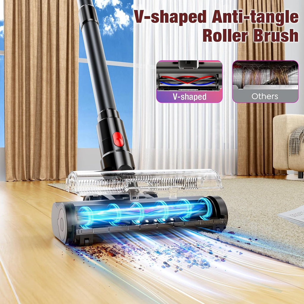 Skiennix Cordless Vacuum Cleaner - 450W Powerful Suction | 50-Minute Runtime, Lightweight 8-in-1 for Pet Hair & Hard Floors