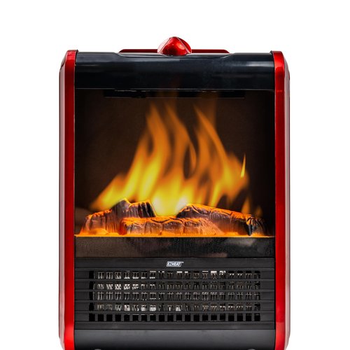 EZ-Heat 1,200-Watt Mini Fireplace Space Heater with Realistic 3D Flame, Stay-Cool Body, Carry Handle, Overheat Sensor, and Safety Tip-Over Switch, MTBNT-12