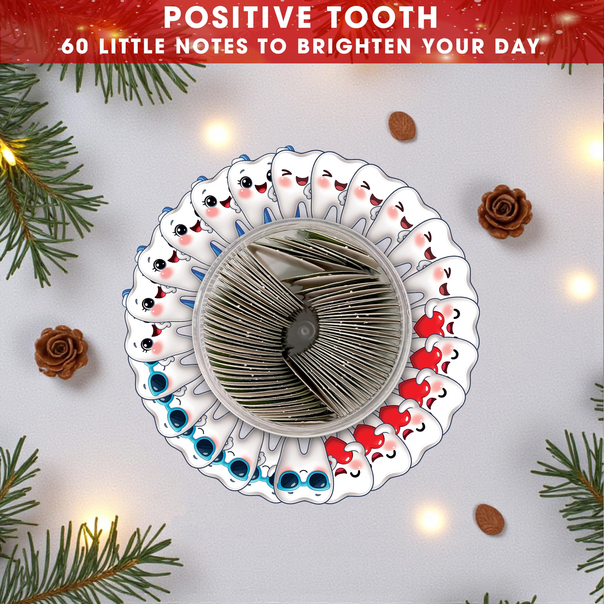 Miarita Positive Tooth Jar – 60 Affirmation Cards for Women, Kids, Teens & Coworkers, Dental Assistant Gifts For Dentists, Teacher Appreciation Gifts For Women, Birthday Gift for College Friend