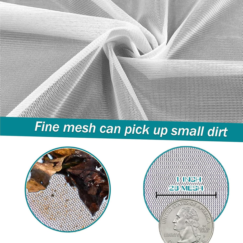 POOLWHALE Professional Pool Skimmer Net - Heavy Duty Leaf Rake with Deep Fine Nylon Mesh Bag | Fast Cleaning & Easy Debris Removal