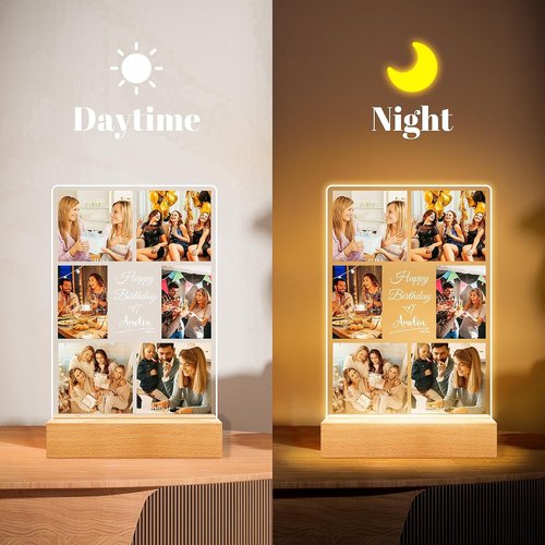 Jkolalin Custom Picture Frame - Personalized Night Light Photo Frame | Unique Birthday Gift for Friends