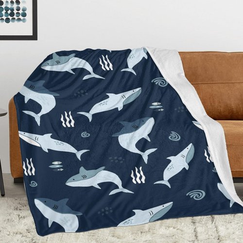 Shark Blanket Gift Cute Animal Blanket Bed Throw Blanket Soft Lightweight Cozy Warm Blankets for Kids Teens Men Women (50"x40", Shark)