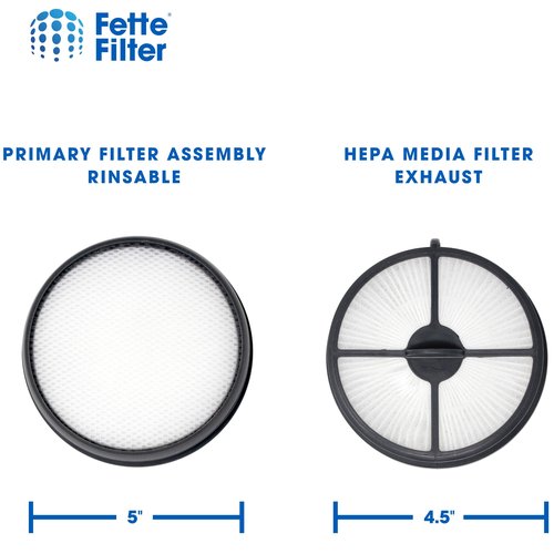 Fette Filter - Filter Kit Compatible with Hoover 303903001 & 303902001 WindTunnel Air Bagless Upright, fits UH70400 & UH70405 Models - Pack of 2