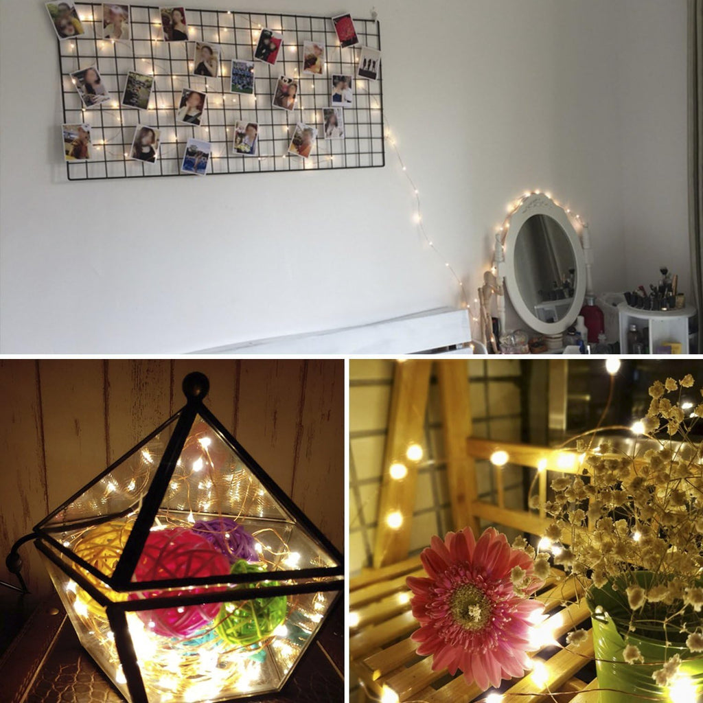 Moobibear Waterproof Fairy String Lights - 100 LEDs Warm White Dimmable | 33ft with 24-Keys Remote for Indoor & Outdoor Decor