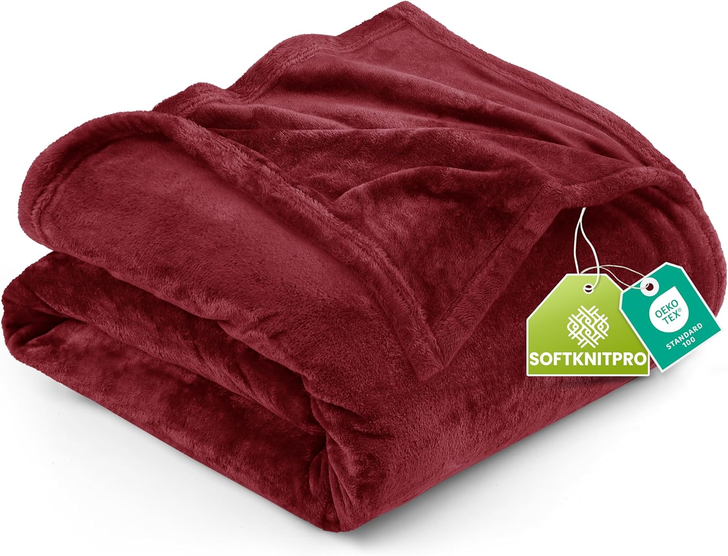 Utopia Bedding Fleece Blanket - Luxury Soft Microfiber | Queen Size Burgundy 300GSM (90x90 Inch)