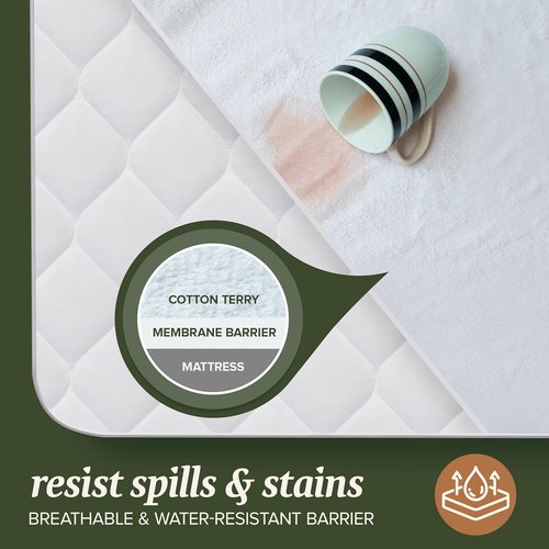 Beckham Hotel Collection Mattress Protector - Hotel-Grade Cotton Blend, Silent Waterproof, King Size