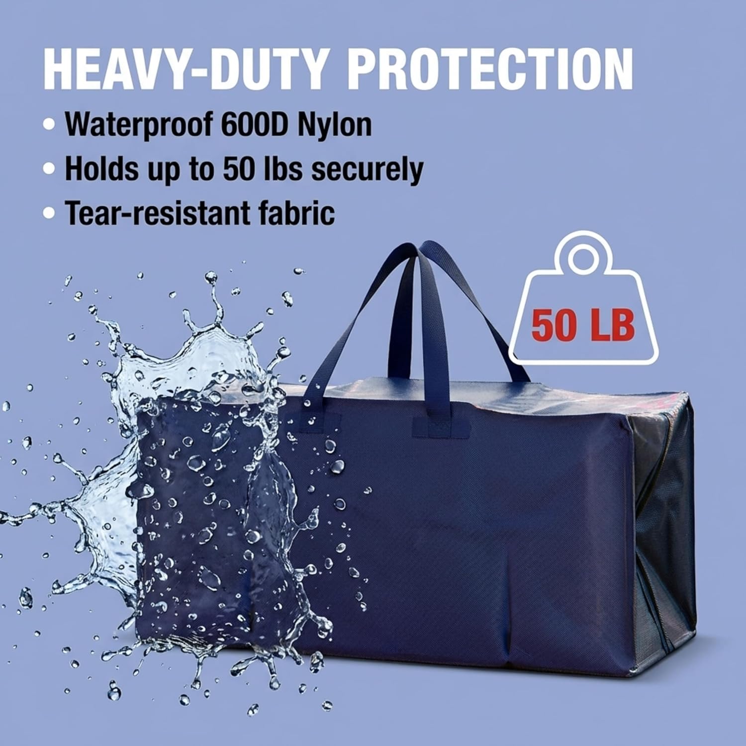 BOX USA 8-Pack Moving Bags - Heavy Duty Extra Large Storage Bags with Strong Handles & Zippers | Blue