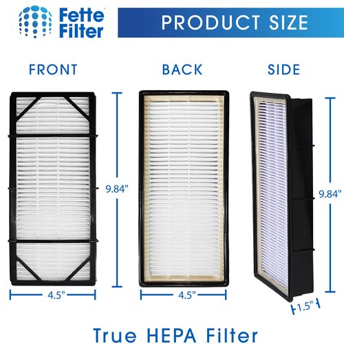Fette Filter - Premium Filter C Hepa Compatible with Honeywell Filter C for Model HHT-011 HHT-080 HHT-080/1 HHT-081 HHT-085 HHT-090 HHT-145 HHT-145/9 HHT-149 16200 16216 Part # HRF-C2 HRF-C1