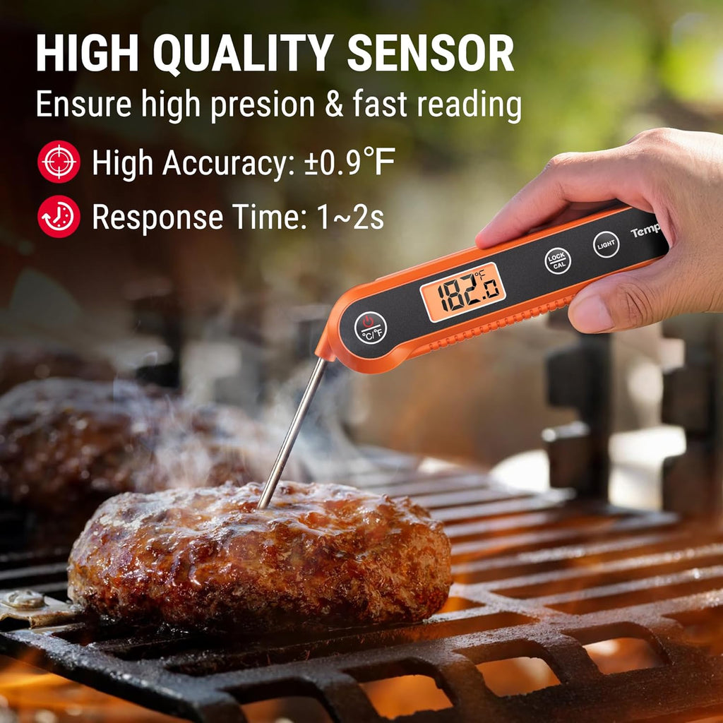 TempPro Digital Instant Read Meat Thermometer - Waterproof Kitchen Tool with Backlight & Calibration