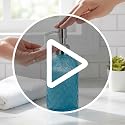 Casafoyer 15 Oz Blue Glass Soap Dispenser with Stainless Steel Pump