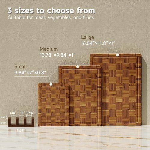 Large Cutting Board,Bamboo Wood Cutting Boards For Kitchen,3 Packs Chopping Board Set With Juice Groove, For Butcher Block,Vegetables,Fruits And Cheese