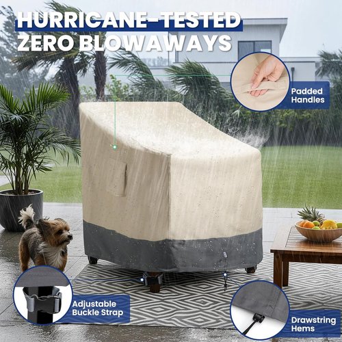 Extra Heavy Duty Patio Chair Covers by [Brand Name] - Waterproof Protection for Swivel & Rocking Chairs | 33"W x 35"D x 38.5"H, 2 Pack