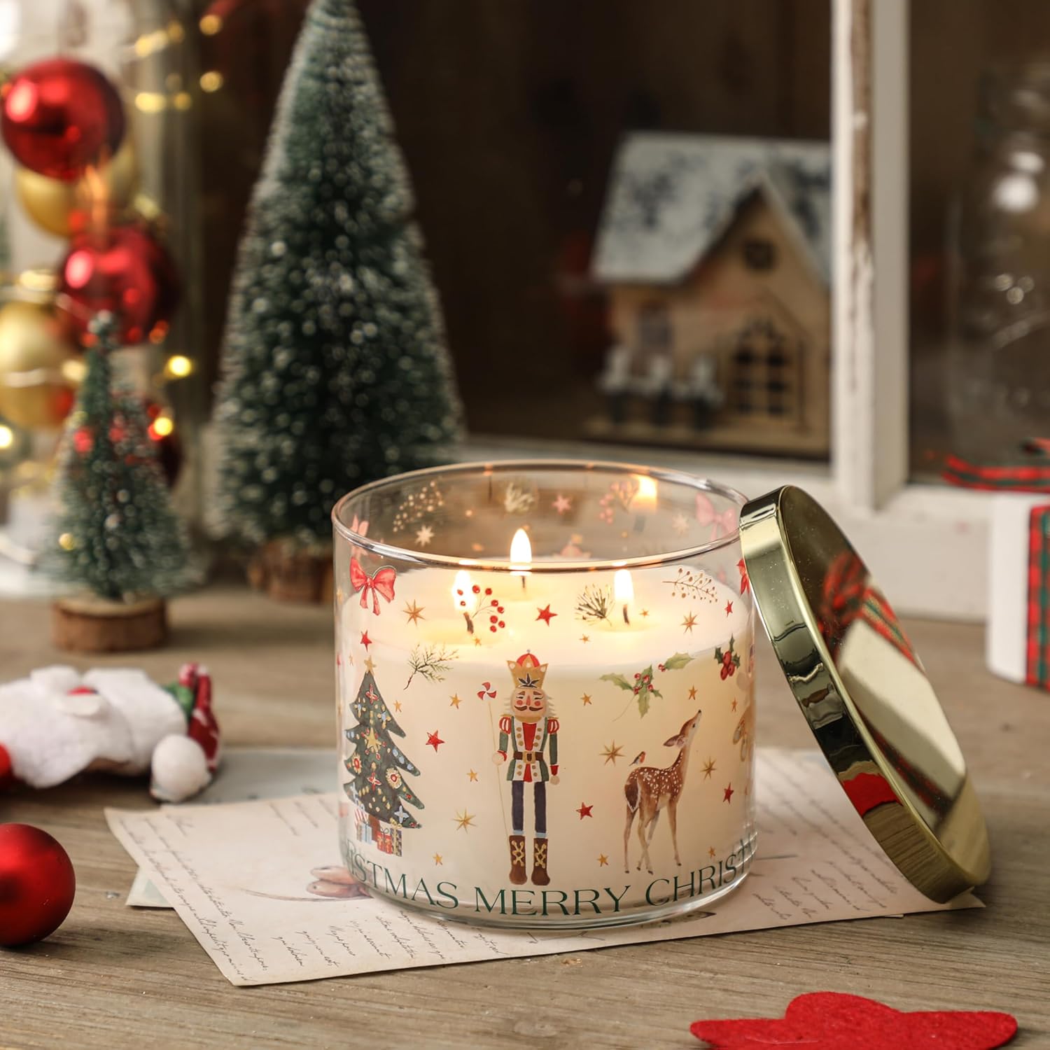 Regine Switzerland Pine Scented Christmas Candle - 14oz Nutcracker Ballet Design Gift