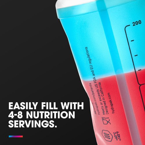 HydraPak SoftFlask 250ml 2-Pack - Collapsible Nutrition Flask - BPA Free, Easy Open Locking Cap, Foldable, Lightweight