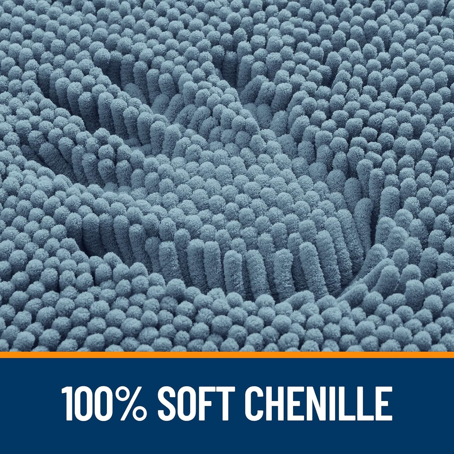 OLANLY Bath Rugs - Extra Soft Chenille, Quick Dry & Absorbent | 36x24, Airy Blue, Machine Washable