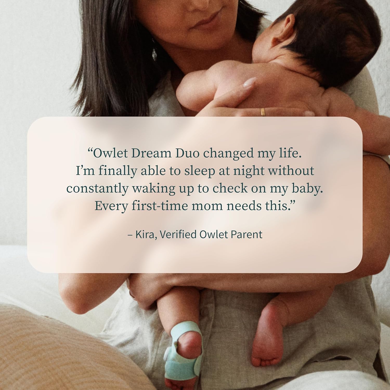 Owlet Dream Duo (Gen 3) Smart Baby Monitor Bundle - 2K HD Video & Dream Sock for Oxygen, Heart Rate & Sleep Tracking | App Health Insights
