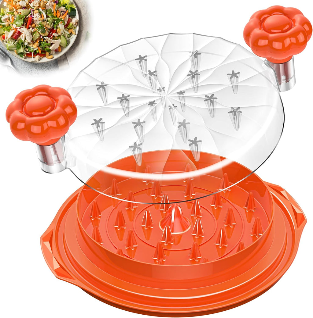 Skiennix Chicken Shredder Tool - 10'' Pro Meat Shredder with Ergonomic Handle & Anti-Slip Grip | BPA-Free (Orange)